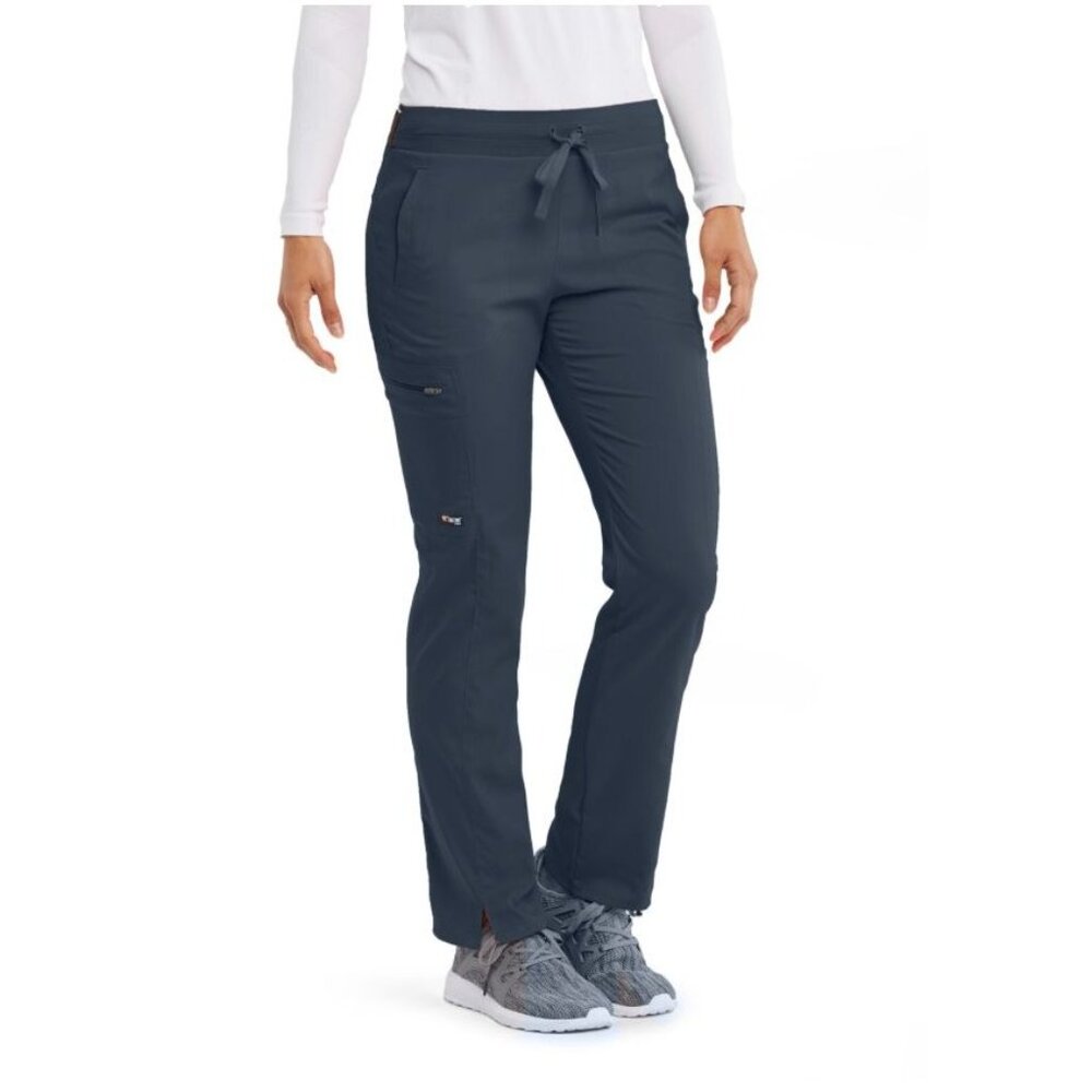 Set of 2 Barco/Grey's Anatomy Spandex Stretch 3-Pocket Scrub Pants Gray -Sz LT